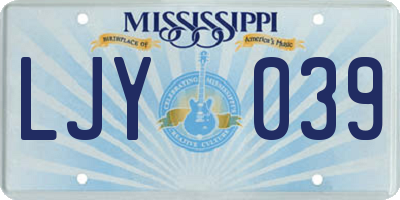 MS license plate LJY039