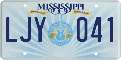 MS license plate LJY041