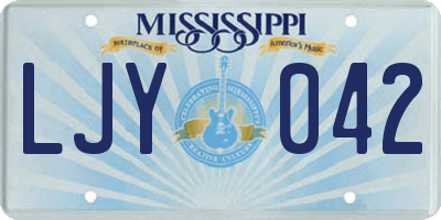 MS license plate LJY042