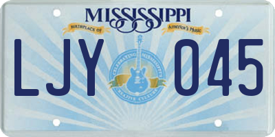 MS license plate LJY045