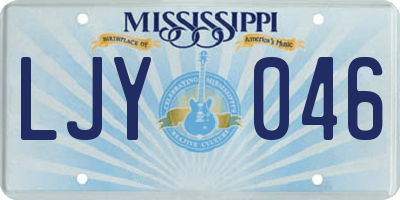 MS license plate LJY046