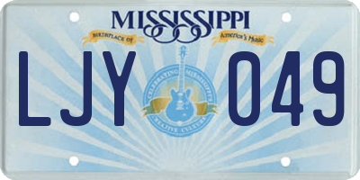 MS license plate LJY049
