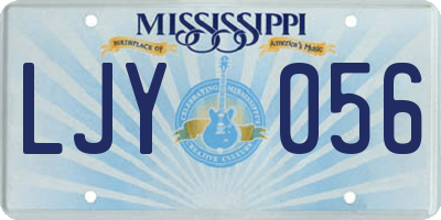 MS license plate LJY056