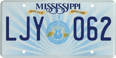 MS license plate LJY062