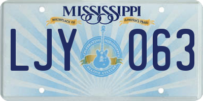 MS license plate LJY063