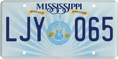 MS license plate LJY065