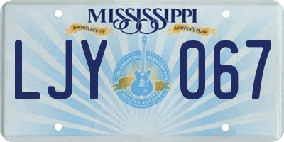 MS license plate LJY067