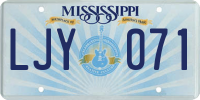 MS license plate LJY071