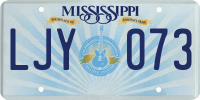 MS license plate LJY073