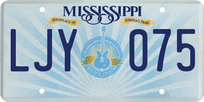 MS license plate LJY075