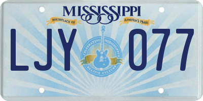 MS license plate LJY077