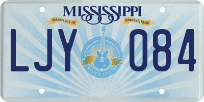 MS license plate LJY084