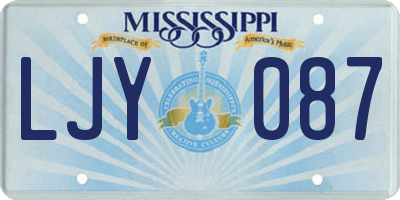 MS license plate LJY087