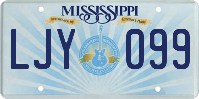 MS license plate LJY099