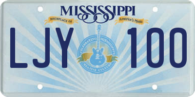 MS license plate LJY100