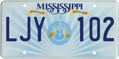 MS license plate LJY102