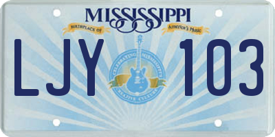 MS license plate LJY103