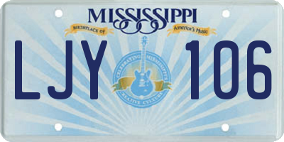 MS license plate LJY106