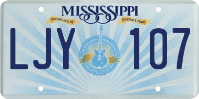 MS license plate LJY107
