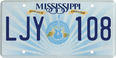 MS license plate LJY108
