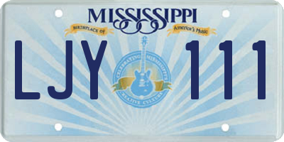 MS license plate LJY111