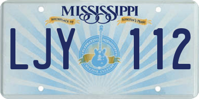 MS license plate LJY112