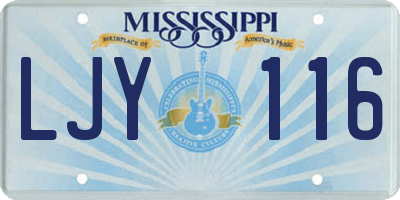 MS license plate LJY116
