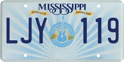 MS license plate LJY119
