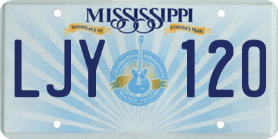 MS license plate LJY120