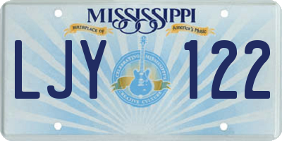 MS license plate LJY122