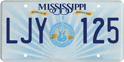 MS license plate LJY125