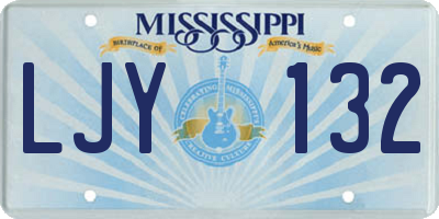 MS license plate LJY132