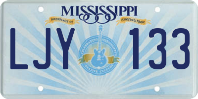 MS license plate LJY133