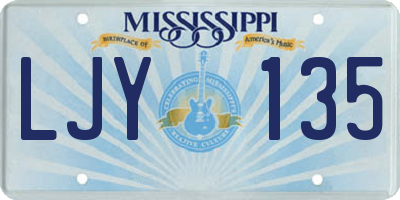 MS license plate LJY135