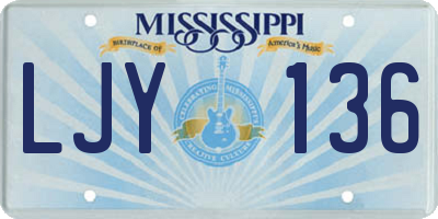 MS license plate LJY136