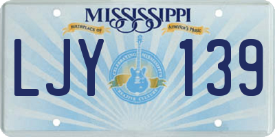 MS license plate LJY139
