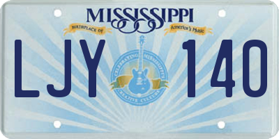 MS license plate LJY140