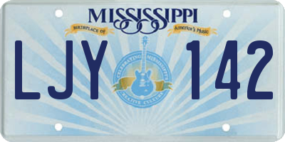 MS license plate LJY142