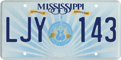 MS license plate LJY143