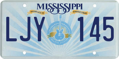 MS license plate LJY145