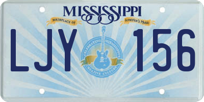 MS license plate LJY156
