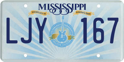 MS license plate LJY167
