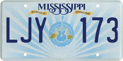 MS license plate LJY173