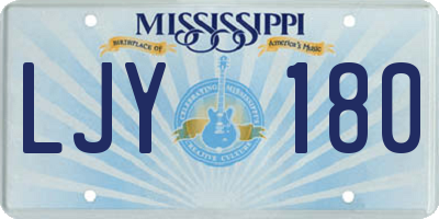 MS license plate LJY180