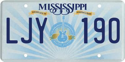 MS license plate LJY190