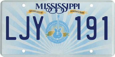 MS license plate LJY191
