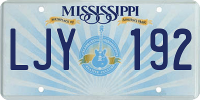 MS license plate LJY192