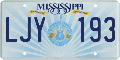 MS license plate LJY193