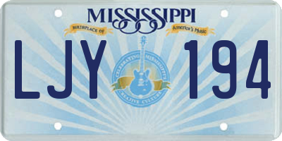 MS license plate LJY194