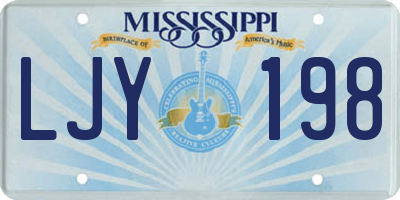 MS license plate LJY198